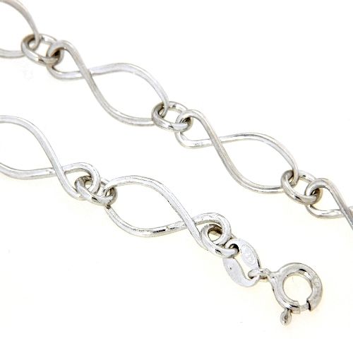 Fußkette Silber 925 rhodiniert 24 cm + 2 cm