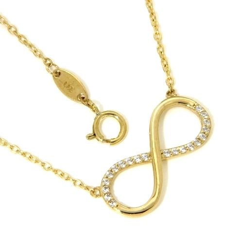 Collier Gold 333 45 cm Unendlichkeit Zirkonia