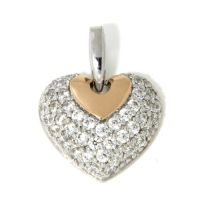 Herzanhänger Silber 925 rhodiniert & rosé vergoldet